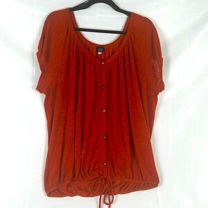 TOTO Collection Women's Short Sleeve Round-Neck Red Top X-Large